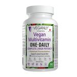 VEGANLY Vegan Multivitamin One-Daily for Plant-based Diets. 90 veg. tablets with high potency in B12, D3, Calcium, Iron, Zinc & more. Best for vegans and vegetarians. (NPN 80076962)