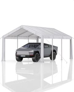 GarveeLife 13'x20' Heavy Duty Carport Canopy, Portable Garage with Reinforced Frame, for Full-Size Pickup, Bass Boat, and Equipment, White