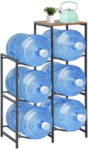 AKACIJA 5 Gallon Water Jug Holder, 3 Tiers Water Jug Holder, Heavy Duty Water Bottle Holder, Detachable Water Jug Rack Organizer with 6 Slots for Kitchen, Office, Living Room (6 - Slot)