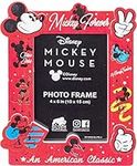 Silver Buffalo Disney Mickey Mouse An American Classic Boxed Resin Photo Frame, 4 x 6 Inches, Red/Multi