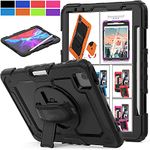 DuraSafe Cases for iPad Air 4th 5th Gen 10.9 inch Rugged Case A2588 A2589 A2591 MM9E3HN/A MM9D3HN/A A2316 MME23HN/A MM9C3HN/A MM9F3HN/A MYFQ2HN/A MYFM2HN/A MYFR2HN/A MYFP2HN/A MM9N3HN/A - Black