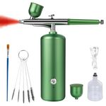 Airbrush Kit with Compressor - 48PSI Paint Sprayer, High-Pressure, Portable Cordless Paint Sprayer with 0.3mm Nozzle and Cleaning Brush Set for Nail Art, Makeup, Barber, Cake Decor, Model Painting