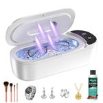 Ultrasonic Jewelry Cleaner Machine, Retainer Cleaner 48kHz, Ultrasonic Cleaner 2 Time Settings with Digital Timer, Clean Multiple Items for Jewelry, Rings, Glasses, Makeup Brushes, Retainer (400ML)