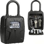 Large Key Lock Box, [Hanging & Wall Mounted] Diyife Large Capacity Lock Box for Car Keys Outdoor, Waterproof Resettable 4 Digit Combination Car Key Box for Home, Garage, Realtors, Office