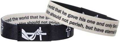 Wearable bible verse bracelets Wearable christian bracelet with NFC Music Inspirational Daily bible verse bracelets - Engraved inspirational Christian Faith Bible Verse quotation unisex religious gift (john)