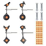 4pcs Auto Resetting Gun Target Metal Spinner Shooting Targets Auto Reset Heavy Steel Spinning Target (4 Animals)