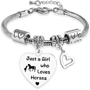 YELUWA Caballo De Regalo Para Las Niñas, Pulsera De Caballo, Sólo Un Caballo Amante De La Pulsera De La Muchacha Para Una Mujer, Hermana, Amante De Los Caballos Regalo De Cumpleaños Con Caja De Regalo