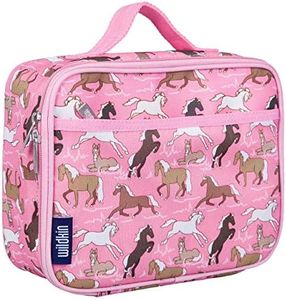 Wildkin Kids Insulated Lunch Box Bag for Boys & Girls, Reusable Kids Lunch Box is Perfect for Elementary, Ideal Size for Packing Hot or Cold Snacks for School & Travel Bento Bags (Horses in Pink)