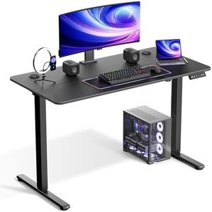 VVENACE Electric Standing Desk Adjustable Height 48 x 24 Inch, Sit Stand Desk, Stand up Desk for Home Office, Computer Workstation (Spliced Desktop,Black)