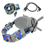 JCHPINE FPV Goggles Head Strap and Power Cable for DJI FPV Goggles V2, Short Power Supply Line and Headband Strap for DJI FPV Combo, Accessories for DJI FPV Goggles V2, Colorful, One Size