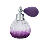 Glass Perfume Bottle Refillable Empty Spray Bottle Vintage Style Atomizer Perfume Bottle 90ml Silver Purple