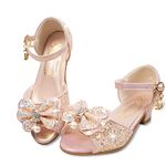 Ballet Shoes for Girls Flowers Accessories Dress Shoes for Girls Glitter Birthday Party Little Girls Dress Up Sandals High Heel Toddler Princess Shoes Wedding Party Shoes Lightweight Flats 1Pink Size 10.5M Little Kid