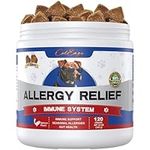 Coleaze Dog Allergy Relief - Anti-Itch Skin & Coat Supplement, Allergy Relief for Dogs Itching - Probiotics for Dogs - Dog Soft Chews with Omega 3 Fish Oil,for Seasonal Allergies, Salmon 120 Count