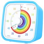 Yunbaoit Visual Timer with Protective Case, Rainbow Disk 60 Minute Countdown Timer for Kids and Adults, Silent Time Management Tool(Blue)