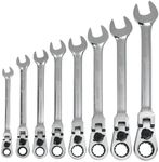 Williams WS-1168RCF 8-Piece Reversible Flex Head Ratcheting Combination Wrench Set