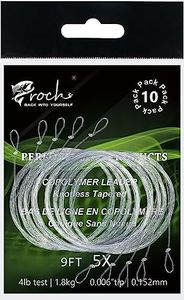 Croch Fly Fishing Tapered Leader with Loop-9ft (10 Pack), 6X