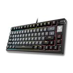 EvoFox Ronin TKL Wired Mechanical Gaming Keyboard | Gasket Sound Dampening Design, Pre Lubed Outemu Red Silent Switches, Hot Swappable, 1000Hz Polling, Per-Key RGB, nKey Rollover, Volume Knob | Windows and Mac | Black