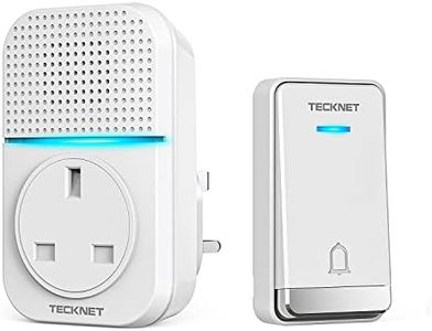 TECKNET Wireless Doorbell, No Battery Required Self-Powered Door Bell Plug in Waterproof IP65 Cordless Doorbell Chime Kits at 1300ft Range with 60 Chimes, 5-Level Volume with LED Light