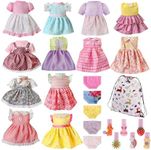 MLcnleS Alive Baby Doll Clothes and Accessories - 12 Sets Girl Doll Clothes Dress for 12 13 14 15 16 Inch Doll, Baby Doll Clothes - Doll Outfits Accessories w/Hairpin & Underwear for Doll Gift