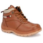 KAVACHA Pure Leather Steel Toe Safety Shoe, SN47 (Brown, numeric_6)