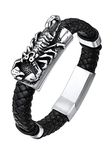 U7 Mens Bracelet Black Braided Bracelets for Women Scorpion Bangle 23cm