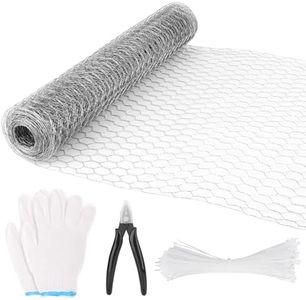 NVIYAM Rete Metallica Zincata per Conigli, 40CMx6M, Rete Metallica Maglia, Esagonale Rete Metallica Leggera, Maglia Fine per Fai da te e Decorazioni Recinzione Del Pollame, Recinzione Del Giardino