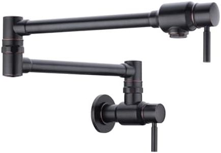 BAGNOLUX Oil Rubbed Bronze Pot Filler Faucet, Traditional Double Handle Single Hole Wall Mounted with Spout Reach Double-Jointed Swivel Brass Stove Kitchen Faucet 23.4 Inch