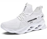 Men's Trainers Athletic Shoes Breathable Walking Tennis Running Shoes Slip Casual Fashion Sneakers (White,11)