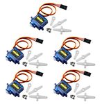 Miuzei 5 pcs SG90 Servo Motors Kit Mini SG90 9G Servo Motor for RC Robot Helicopter Airplane Car Boat Remote Control Blue