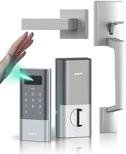 DESLOC Palm Vein Smart Lock with Handle, K140 Plus Keyless Entry Door Lock with Keypad Deadbolt, 10000mAh Li-ion Battery, App Control, WiFi Digital Front Door Lock, Auto Lock, BHMA Grade 3, Sliver