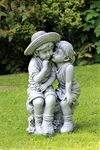 Garden Ornament Outdoor Waterproof Large Stone Effect Ornaments Hand Crafted Lawn Statue and Sculpture Home and Garden Antique Decor Kissing Cherubs