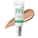 Marcelle BB Natural Cream, Light Medium, Light Coverage, with Hydrating Vitamin C and Green Tea Extract, Hypoallergenic, Fragrance-Free, Cruelty-Free, Paraben-Free, Non-Comedogenic, Oil-Free, Vegan, 45 mL