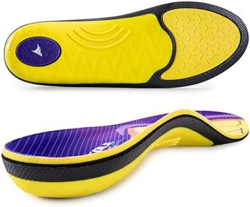 VALSOLE Heavy Duty Support Pain Relief Orthotics - 250+ lbs Plantar Fasciitis High Arch Support Insoles for Men Women, Flat Feet Orthotic Insert, Work Boot Shoe Insole(Yellow & Purple)