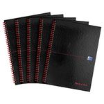 Black n' Red 5mm Square Wirebound Hardback Notebook A4 (Pack of 5)