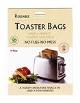 [10 Pack] Vida Bee Toaster Bags - Non Stick Reusable and Heat Resistant | Easy to Clean Perfect for Sandwiches Pastries Pizza Chicken Nuggets Fish Vegetables Panini & Garlic Toast