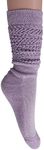 AWS/American Made Slouch Socks Scrunch Knee High Extra Long Heavy Socks (Lilac, 1)