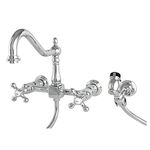 Kingston Brass KS1241AXBS Wall Mount Kitchen Faucet, Polished Chrome, 8-1/2 inch Spout Reach