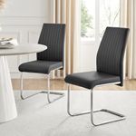 Furniturebox UK Black Dining Chairs Set of 2 Lorenzo Chairs for Dining Room Set of 2 Premium Dining Room Chairs Modern & Stylish Black Chairs (2x Black Chairs)