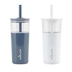 reduce Aspen 590ml (20oz) Tumblers, 2-Pack, Vacuum Insulated Glass Tumblers with Stainless Steel Sleeves - 2 Count