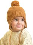 Toddler Winter Hat Baby Beanie with Earflap Fleece Lined Warm Soft Winter Hats for Girls Boys Camel