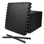 Xtrim Puzzle Exercise Mat, 24 Tiles & 22 Border, High-Density EVA Foam Mat, Interlocking Tiles, Shock Proof, Protective Flooring for Gym Equipment, Puzzle Foam Mat for Home, Kids Area