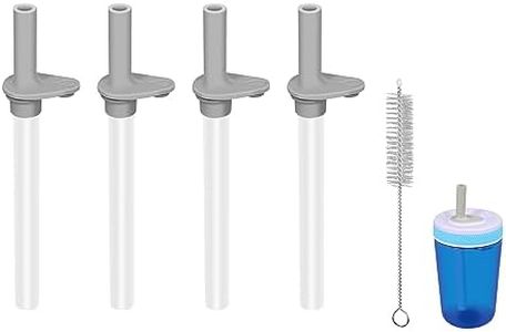 KLOWOAH Replacement Straws Compatible with Zak 15oz Water Bottle,Reusable Straw with Cleaning Brush (Grey-4 Pack)