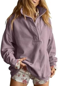 Gacaky Sweatshirt for Women Oversized Henley Neck Pullover Top Fall Outfits