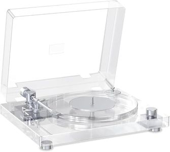 Vintage Vinyl Record Player, Bluetooth 5.3 Turntable with Built-in Preamp,Premium Carbon Fiber Tonearm, Acrylic Anti-Vibration Platter, Dual Speed, RCA & SPDIF Optical Outputs for Audiophile Sound