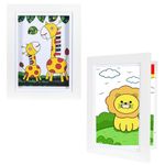 Kids Art Frames,Kids Artwork Display Frame Front Opening A4, Childrens Artwork Display Picture Wooden Frame for 50+ Pictures, Display or Hang Your Kids Artwork(White-2Pcs)…