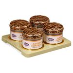 Selvel Elegance Rosewood Serving Tray - 4 Pieces (450ml), Polypropylene Tray with Luxurious Gold Foil Unbreakable Blow (Brown 2) Serving Tray for Serving Sweets, Chips, Cookies Other Snacks