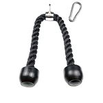 qibylift Tricep Rope Cable Attachments Cable Machine Accessories for Home Gym, 27 Inch Tricep Rope For Pulley System Attachment, LAT Pull Down, Cable Machine Attachments, Weight Fitness