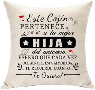 Hasodeo Regalo para la Hija de Mamá Papá A Mi Hija Funda de Cojín Decorativa 45x45 cm Original Regalos para Hija Cumpleaños Regalos Inspiración Regalos Recordatorios para Ella (Hija)