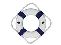 Hampton Nautical Decorative Life Ring Lifering, 10", Blue