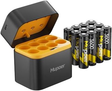 Mupoer Rechargeable AA Lithium Batteries with Charger,3600mWh 12 Pack 1.5V Blink Batteries Lithium AA,Double A Battery Rechargeable,Long Lasting Pilas Recargables Lithium ion AA Battery for Xbox